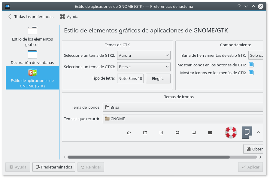 kubuntu 16.04 estilo aplicaciones gtk