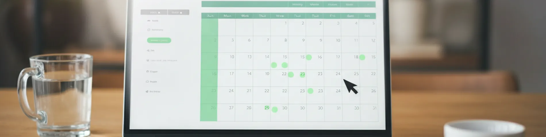 Pantalla de una aplicación de agendamiento de reuniones mostrando huecos disponibles en un calendario semanal
